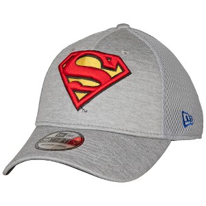 Adult Superman Symbol Grey Shadow Tech New Era 39Thirty Fitted Hat - 1 of 4