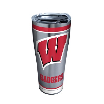 NCAA Wisconsin Badgers Tradition 30oz Stainless Steel Tumbler with lid