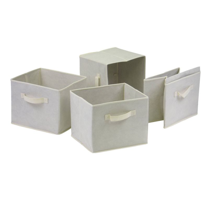 5pc Capri Set Storage Shelf with Folding Fabric Baskets Espresso Brown/White - Winsome, 4 of 5