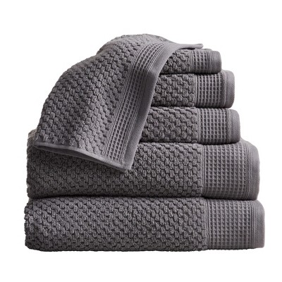 Market & Place 6pc Cotton Textured Zero Twist Bath Towel Set