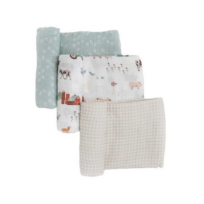 Little Unicorn Cotton Muslin Swaddle Blanket - 3pk