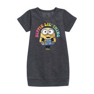 - Despicable Me Minions - Hippie Lil' Thing Graphic Short Sleeve Fleece Dress - 1 of 3