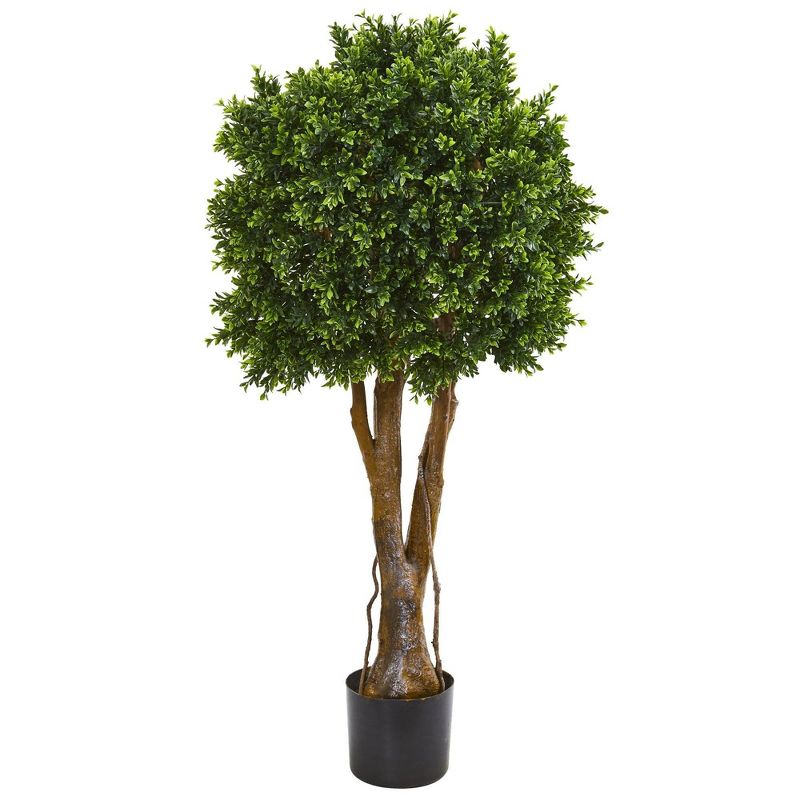 Nearly Natural 46” Boxwood Artificial Topiary Tree UV Resistant (Indoor/Outdoor), 1 of 2