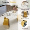 NicBex 63" Modern Dining Table for 6 Dining Room Table, Counter Height Table with Imitation Marble and Curved Base - 4 of 4