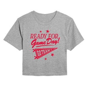 Women's - Instant Message - Ready For Game Day Cropped Graphic T-Shirt - 1 of 4