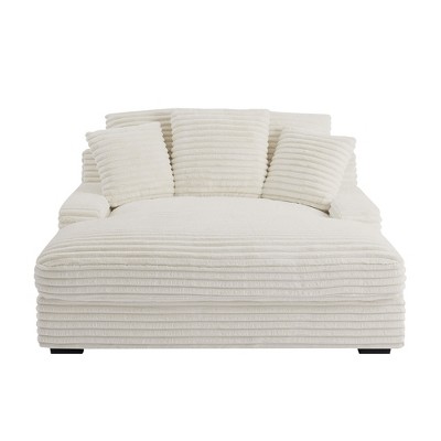 Dolonm Modern Double Sleeper Sofa Comfortable Cloud Couch Soft Fluffy Corduroy Upholstery with Square Armrests
