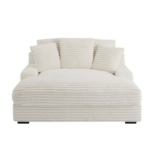 Dolonm Modern Double Sleeper Sofa Comfortable Cloud Couch Soft Fluffy Corduroy Upholstery with Square Armrests - 1 of 4