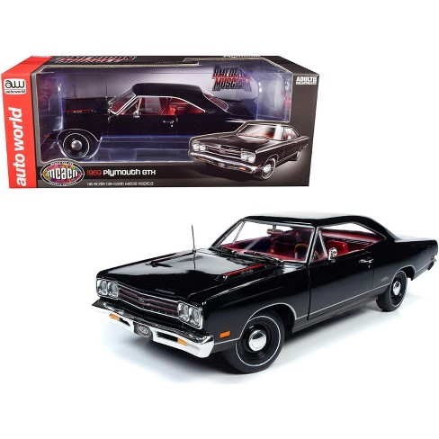 1969 Plymouth Gtx Hardtop X9 Black Velvet With Red Interior Muscle Car Corvette Nationals Mcacn 1 18 Diecast Model Car By Autoworld Target