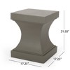 Modern Pedestal Outdoor Accent Table, Lightweight Concrete Patio End Table for Outside Use, Outdoor Side Table -Christopher Knight Home - 3 of 4