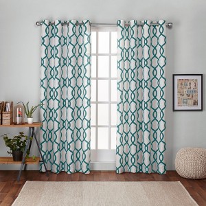 Exclusive Home Kochi Light Filtering Linen Blend Grommet Top Curtain Panel Pair - 1 of 4