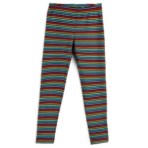 Mightly Girls Fair Trade Organic Cotton Reinforced Knee Leggings (Jewel Stripe - Large) - 1 of 4