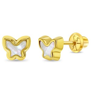 Girls' Shaped Mother of Pearl Screw Back 14k Gold Earrings - In Season Jewelry - 1 of 4