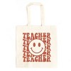 Simply Sage Market Teacher Smiley Face Wavy Canvas Tote - One Size - Natural - 2 of 4