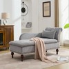 HYLEORY Storage Chaise Lounge, Modern Button Tufted Velvet Upholstered Leisure Accent Chair with Solid Wood Legs & Lumbar Pillow (right Armrest) - 2 of 4