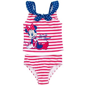 Disney Minnie Mouse Girls UPF 50+ Tankini Top and Bikini Bottom Swim Set Toddler Sizes (12 Months - 14-16) - 1 of 4