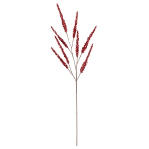 Allstate Floral Glitter and Sequin Artificial Leaf Sprigs Christmas Spray - 34" - Red - 1 of 4