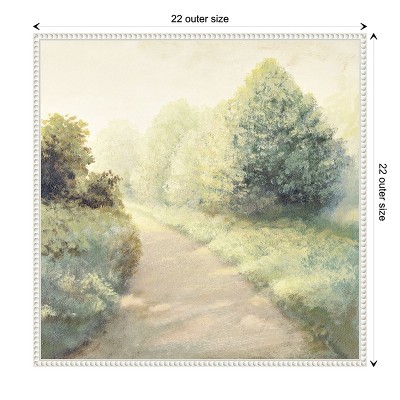 New Light Summer Road I White Floater Frame Canvas Wall Art