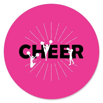 Big Dot of Happiness We've Got Spirit - Cheerleading - Birthday Party or Cheerleader Party Circle Sticker Labels - 24 Count