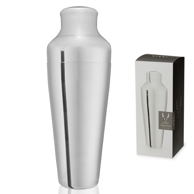 Viski Diamond Cocktail Shaker Set, 25 Oz Faceted Stainless Steel Shaker  With Strainer, Silver : Target