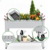 VisioGear Raised Garden Bed, Rectangle Planter with 4 Wheels, Mobile Garden Planter with 1 Shelf for Backyard, Grey, 48"*24"*33" - 4 of 4