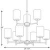 Progress Lighting Replay 9-Light Two-Tier Chandelier, Brushed Nickel, White Glass Shade - 2 of 3