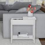 Hastings Home Narrow Flip Top End Table – White