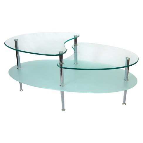 glass coffee table oval saracina living metal target tables