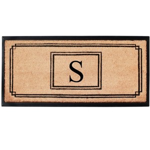 A1HC Natural Coir Monogrammed Heavy Duty Entrance Door Mat 24X48, Anti-Shed Treated Durable Doormat - 1 of 4