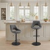 Art Leon Retro Faux Leather Swivel and Height Adjustable Barstool, Set of 2 - 3 of 3