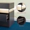 KWPZQEB Modern Nightstand with LED, Bedside Table with 3 Storage Drawers, Night Stands End Table with Acrylic Board & Open Space for Bedroom - 4 of 4