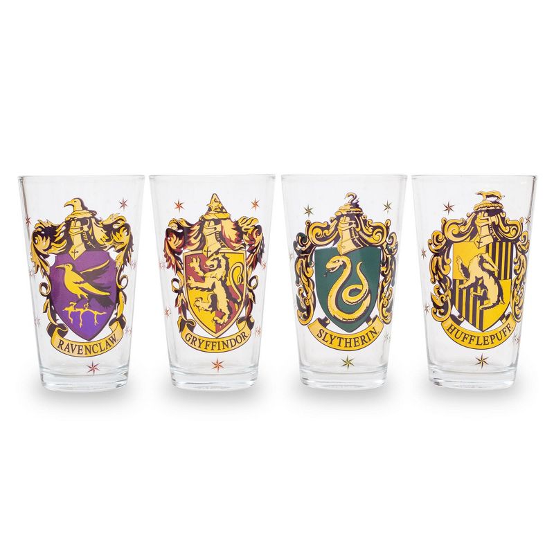 Silver Buffalo Harry Potter Hogwarts House Crests 16-Ounce Pint Glasses | Set of 4, 1 of 7