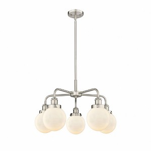 Beacon - 5 Light Stem Hung Chandelier In Art Deco Style-15.13 Inches Tall and 24 Inches Wide - 1 of 1
