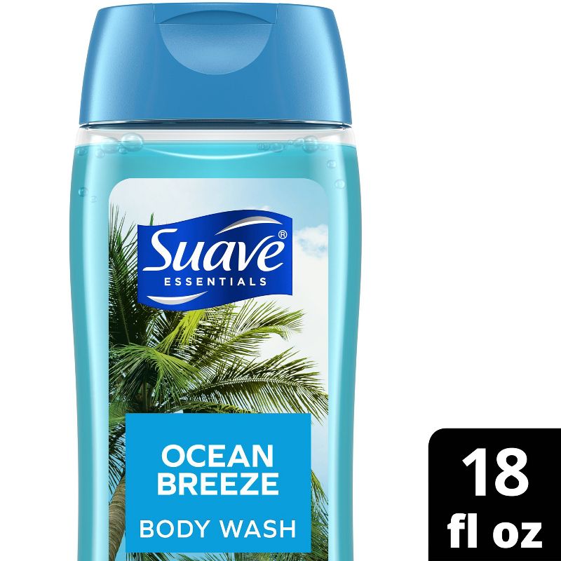 Suave Essentials Ocean Breeze Refreshing Body Wash Soap for All Skin Types - 18 fl oz, 1 of 8