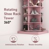 Rotating Shoe Rack Tower 360, Spinning Shoe Rack Tower 7 Tier for Closet, Entryway, Tall Shoe Storage Organizer, Holds Up to 28 Pairs of Shoes Pink - 3 of 4