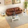 Set of 2 Modern Tempered Glass Tea Table,Tempered Glass Tabletop with MDF Layer,Coffee Table,End Table, Square Table for Living Room, Transparent - 4 of 4