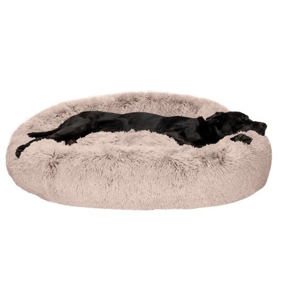 FurHaven Calming Cuddler Long Fur Donut Dog Bed