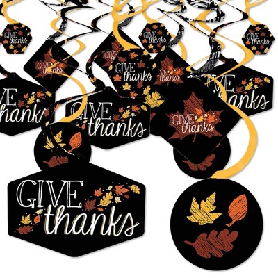 Big Dot of Happiness Give Thanks - Thanksgiving Party Hanging Decor - Party Decoration Swirls - Set of 40