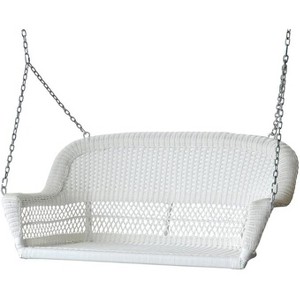 HomeStock White Wicker Porch Swing - 1 of 4