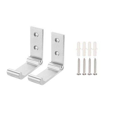 Unique Bargains Aluminum Alloy Round-Headed Folding Coat Hooks
