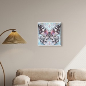 Art Remedy Shining Butterfly Colorful buterfly and flowers wall art Framed - 1 of 4