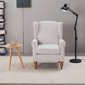 PAGED Accent Chair with Coffee Table, Elegant Living Room Chairs with Scroll-Style Arms and Classic Roman Column Legs for Office - 1 of 4