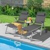Tangkula 2PCS Patio Recliner Chair Outdoor Adjustable Folding Chaise Lounge Chair w/ 2 Wheels - 2 of 4