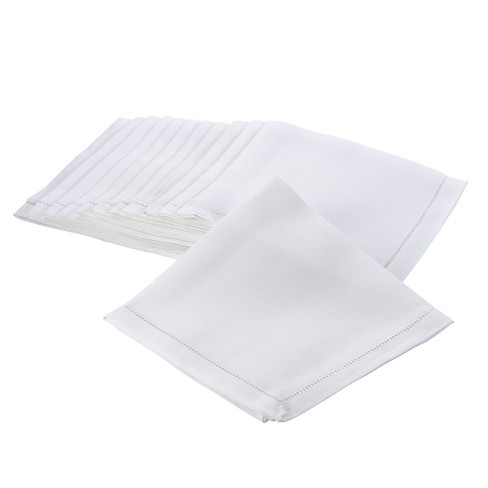 Saro Lifestyle Dinner Napkin With Hemstitch Border Design (set Of 12 ...