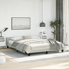 vidaXL Velvet Bed Frame Platform Bed, Scandinavian Style/Slats Support/No Box Spring Needed/Without Mattress/Easy Assembly, Light Grey Queen Bed - 3 of 4