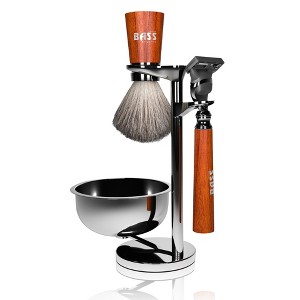 CLASSICA by Bass Blades | Inspired Design Shave Set w/ Badger Bristle Brush - 1 of 2