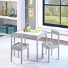 SEVOBAL Kids Table Sets, 3-Piece Dry Erase Activity Table with Two Chairs for Creative Learning and Play, Gray, 28.5"*20.5"*3.5" - 3 of 4