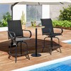 Tangkula Outdoor Swivel Bar Stool Set of 4 w/Breathable Fabric and Heavy Duty Metal Frame - 3 of 4