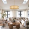 CityFurn 32" 9-Light Modern Round Chandelier Drum Pendant Lights with Alabaster Shade - 2 of 4