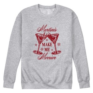 Men's - Instant Message - Martinis Merrier Graphic Fleece Sweatshirt - 1 of 4