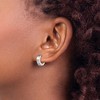 Chisel Stainless Steel Brushed with Cubic Zirconia 4mm Hinged Hoop Earrings - 4 of 4